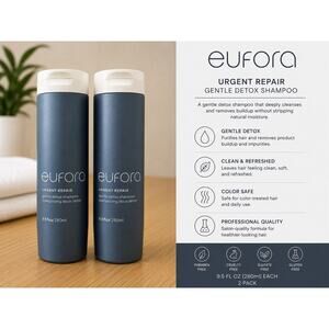 Eufora Urgent Repair Gentle Detox Shampoo Duo 9.5 fl oz / 280ml Each